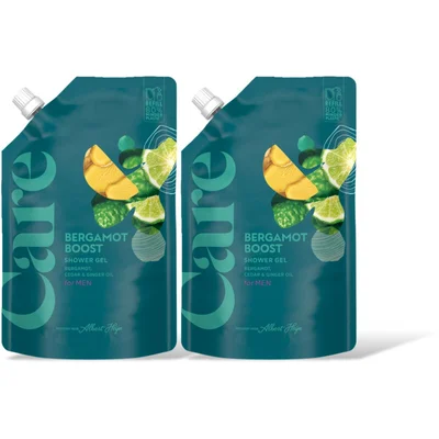 Care Bergamot boost shower gel refill 2-pack