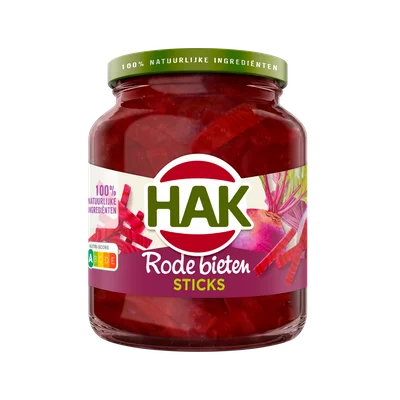 Hak Rode bieten sticks zoetzuur