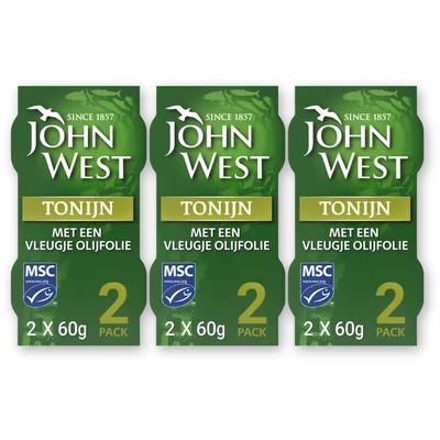 John West Tonijn vleugje olijfolie 2-pack 3-pack