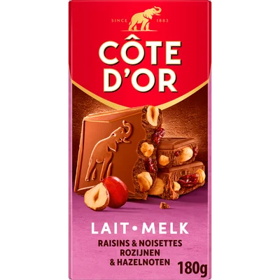 Côte d'Or Bloc Melk rozijn hazelnoot