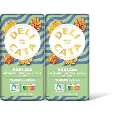 Delicata Reep baklava melk chocolade 2-pack