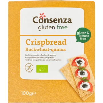 Consenza Gluten Free Luchtige Crackers Boekweit-Quinoa 100 g