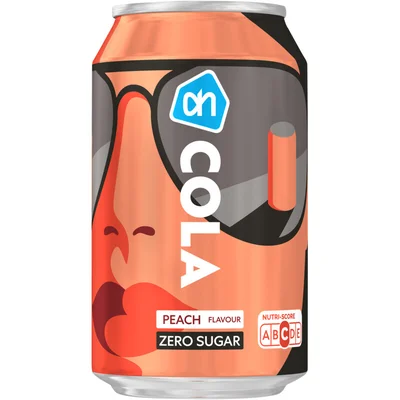 AH Cola zero sugar peach flavour