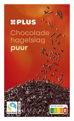 PLUS Chocoladehagelslag puur Fairtrade
