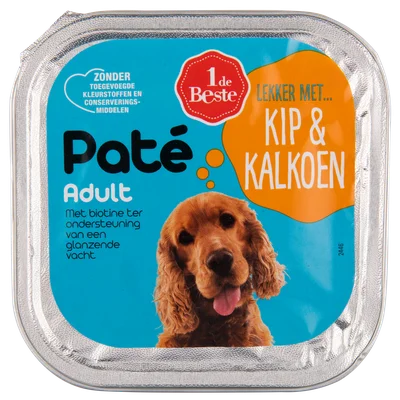1 de Beste Hond pate kip & kalkoen