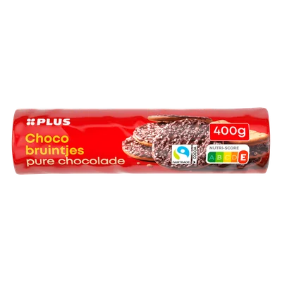 PLUS Chocobruintjes puur Fairtrade