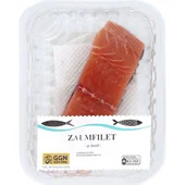 Neutraal zalm filet op huid