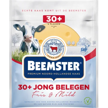 Beemster 30+ Jong Belegen Kaas 6 Plakken 0,150 kg