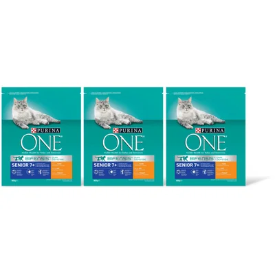 Purina ONE Senior rijk aan kip 3-pack