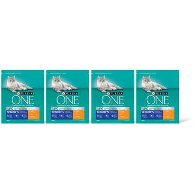 Purina ONE Senior rijk aan kip 4-pack