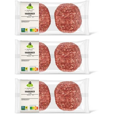 AH Biologisch Hamburger 4 stuks 3-pack
