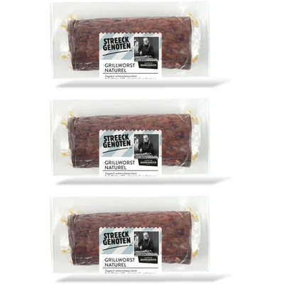 Streeckgenoten Grillworst naturel stukje 3-pack