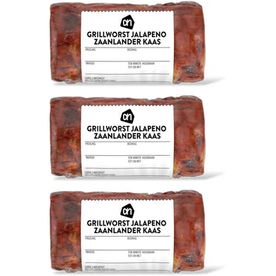 AH Grillworst jalapeno Zaanlander kaas 3-pk