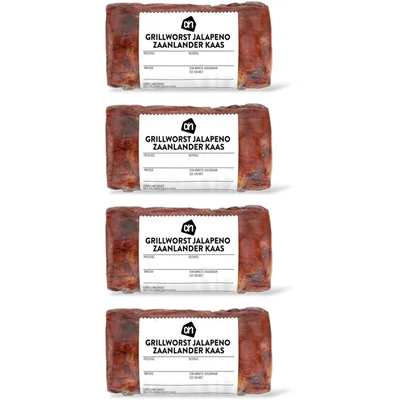 AH Grillworst jalapeno Zaanlander kaas 4-pk