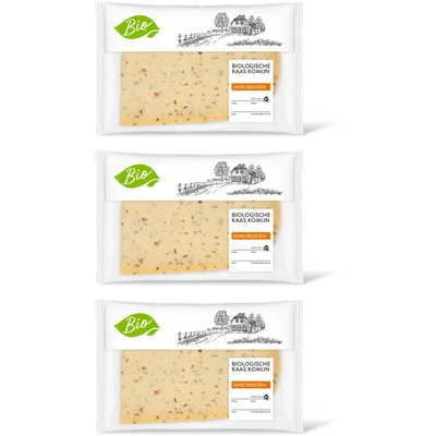AH Biologisch Jong belegen komijn 50+ plakken 3-pack