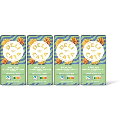 Delicata Reep baklava melk chocolade 4-pack