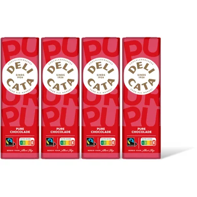Delicata Reep pure chocolade 4-pack