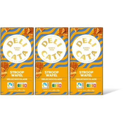 Delicata Reep melkchocolade stroopwafel 3-pack