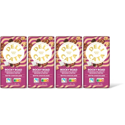 Delicata Reep rocky road witte chocolade 4-pack