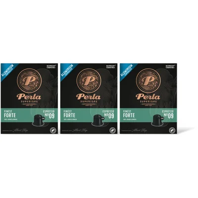 Perla Superiore Finest espresso forte capsules 3-pack