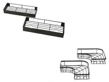 LIVARNO® Doucherekje, 2 stuks, metaal, zwart