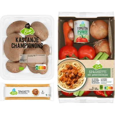AH Biologisch Vega Spaghetti Gehaktballetje Verspakket