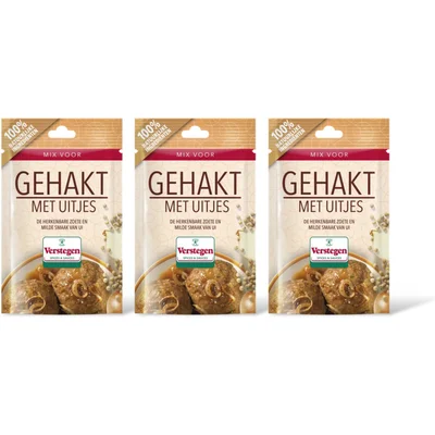 Verstegen Kruidenmix gehakt met uitjes 3-pack