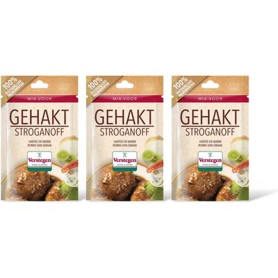 Verstegen Kruidenmix voor gehakt stroganoff 3-pack