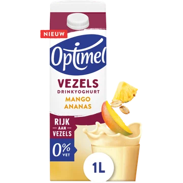 Optimel Vezels Drinkyoghurt Mango Ananas 0% Vet 1L