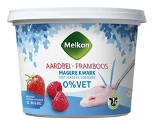 Melkan Magere Kwark Aardbei-Framboos 0% Vet