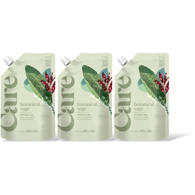 Care Botanical sage shower gel refill 3-pack
