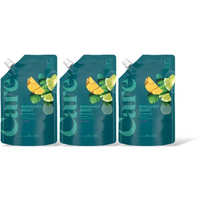 Care Bergamot boost shower gel refill 3-pack