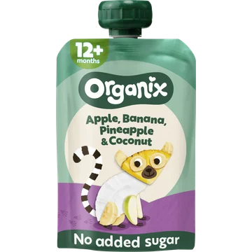 Organix Fruitpuree Apple, Banana, Pineapple & Coconut 12 Maanden 100 g