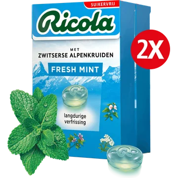 Ricola Fresh Mint Suikervrij Duopack 2x50g