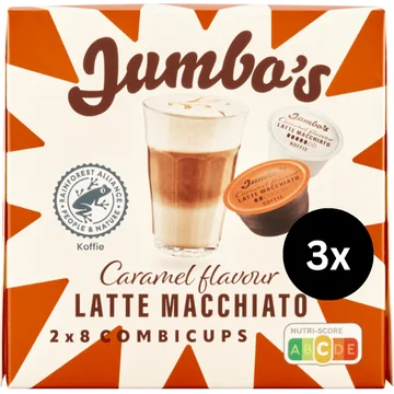 Jumbo's Latte Macchiato Caramel Dolce Gusto Compatible Koffiecups - 3 x 16 Stuks