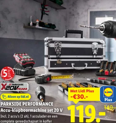 PARKSIDE PERFORMANCE Accu-klopboormachine set