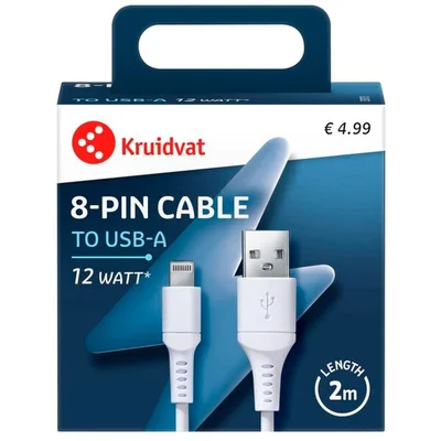 Kruidvat USB-A 8-Pin Kabel