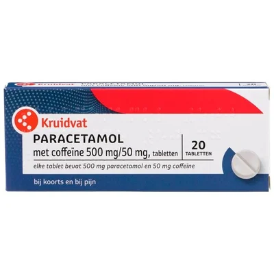 Kruidvat Paracetamol met Coffeïne 500mg/50mg Tabletten