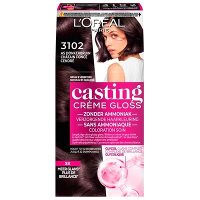 L'Oréal Paris Casting Crème Gloss 3102 Donker Parelmoer Asbruin Semi-Permanente Haarkleuring