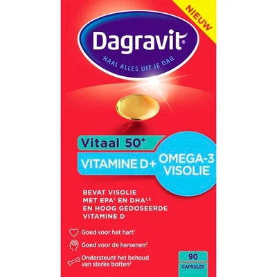 Dagravit Vitaal 50+ Vit D + Omega-3 Visolie Capsules