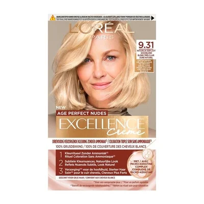 L'Oréal Paris Age Perfect Nudes Excellence Crème 9.31 Natuurlijk Zeer Licht Goudblond Haarkleuring