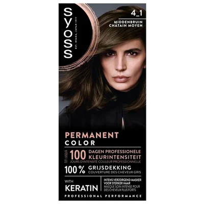 Syoss 4-1 Middenbruin Permanente Haarkleuring