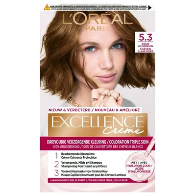 L'Oréal Paris Excellence Crème 5.3 Goud Lichtbruin Permanente Haarverf