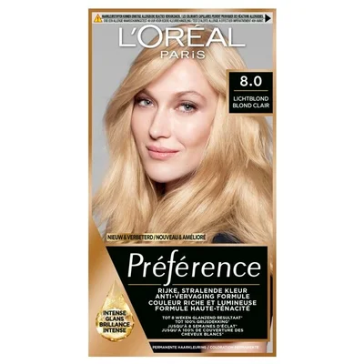 L'Oréal Paris Préférence 8 Lichtblond Permanente Haarkleuring