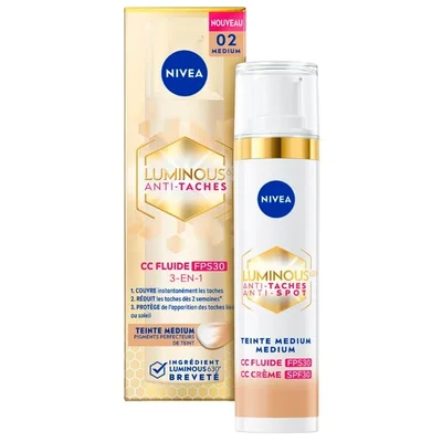 NIVEA Luminous630 Anti-spot SPF30 02 Medium 3-in-1 CC Crème
