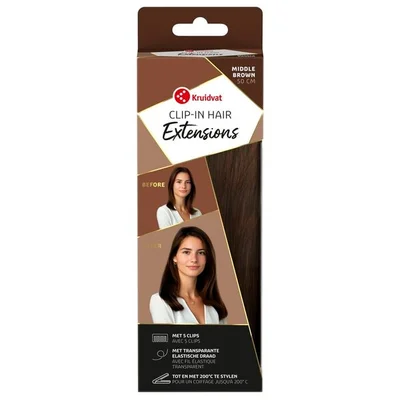 Kruidvat Middle Brown Clip-In Hairextensions