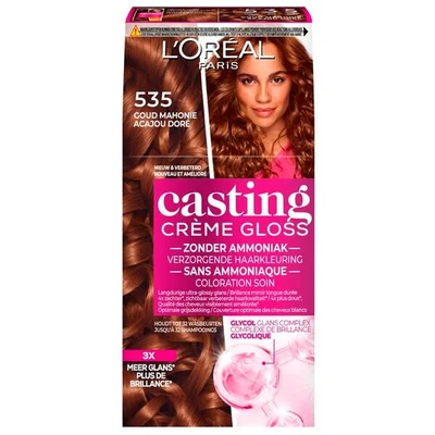 L'Oréal Paris Casting Créme Gloss 535 Licht Goud Mahoniebruin Semi-Permanente Haarkleuring