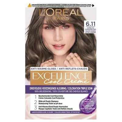 L'Oréal Paris Excellence Cool Crème 6.11 Ultra As Donkerblond Permanente Haarkleuring