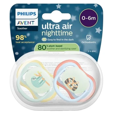 Philips Avent Soother Ultra Air 0-6M SCF376/24 Nighttime Fopspeen