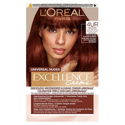 L'Oréal Paris Excellence Creme Universal Nudes 4UR Universeel Donkerrood Haarkleuring